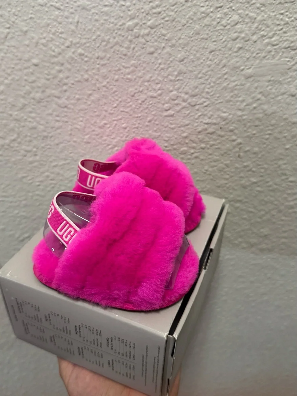 UGG Kids Fluff Slide Sandals - Hot Pink